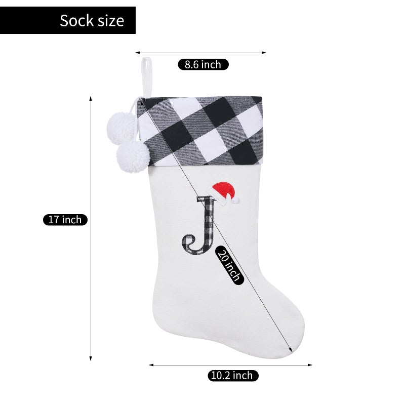SIRIPHUM 20 Inches Initial Monogram Embroidered lettetr Christmas Stocking - Image 2